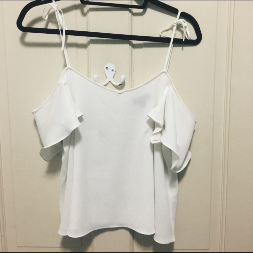 Topshop White Off-the-shoulder Top